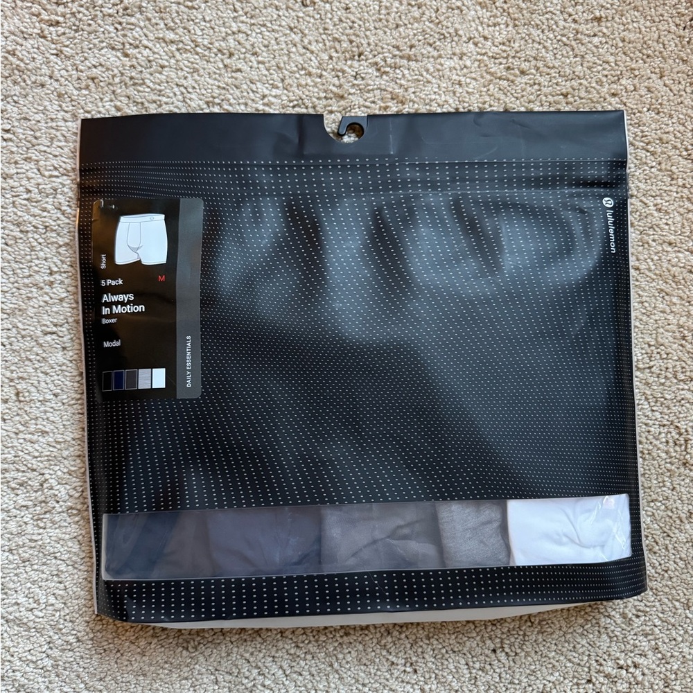 NWT Men’s lululemon all in motion boxers - 5 pack